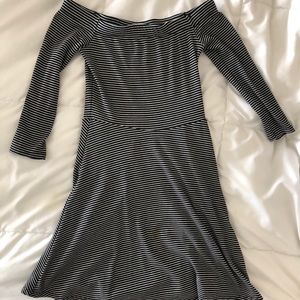 Off the shoulder striped dress
